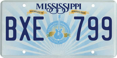MS license plate BXE799