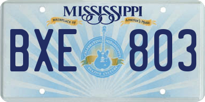 MS license plate BXE803