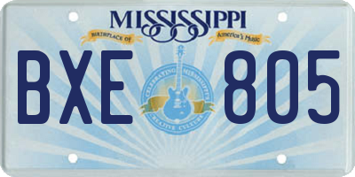 MS license plate BXE805