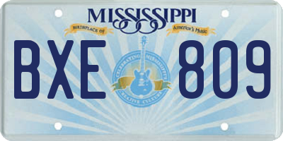 MS license plate BXE809