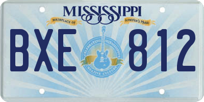 MS license plate BXE812