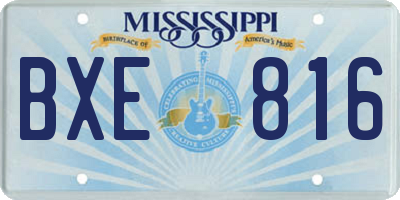 MS license plate BXE816