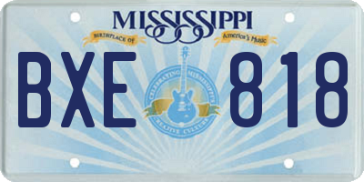 MS license plate BXE818