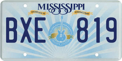 MS license plate BXE819