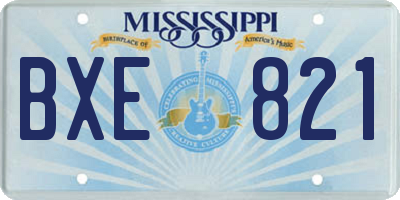 MS license plate BXE821