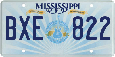 MS license plate BXE822