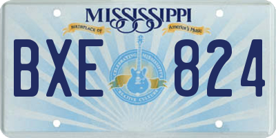 MS license plate BXE824