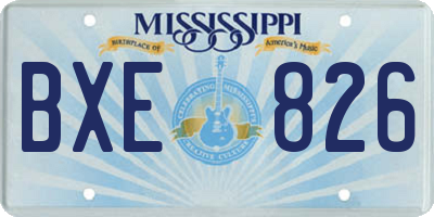 MS license plate BXE826