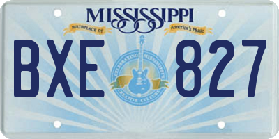 MS license plate BXE827