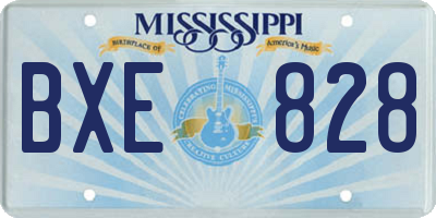 MS license plate BXE828