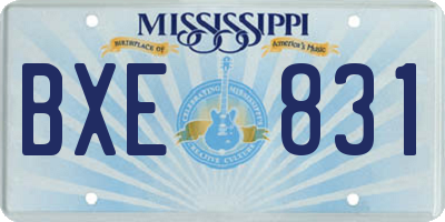 MS license plate BXE831