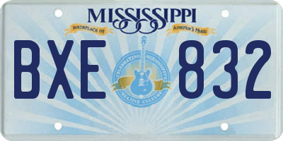 MS license plate BXE832