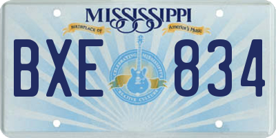 MS license plate BXE834
