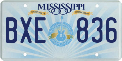 MS license plate BXE836