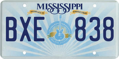 MS license plate BXE838