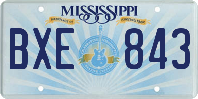 MS license plate BXE843