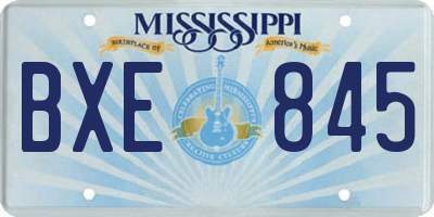 MS license plate BXE845
