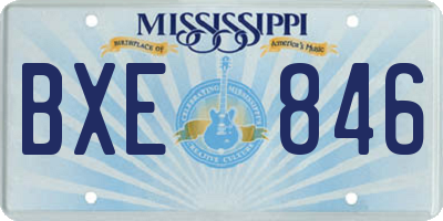 MS license plate BXE846