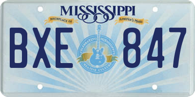 MS license plate BXE847