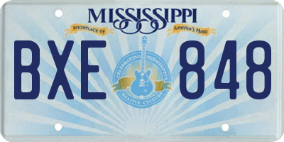 MS license plate BXE848