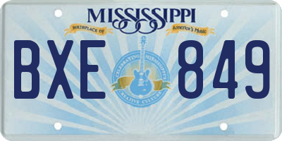 MS license plate BXE849