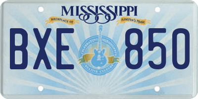 MS license plate BXE850