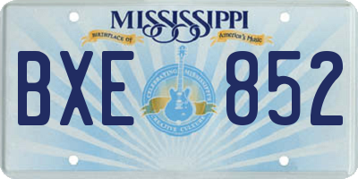 MS license plate BXE852