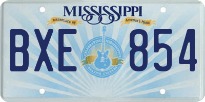 MS license plate BXE854