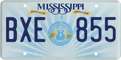 MS license plate BXE855