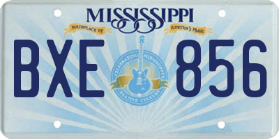 MS license plate BXE856