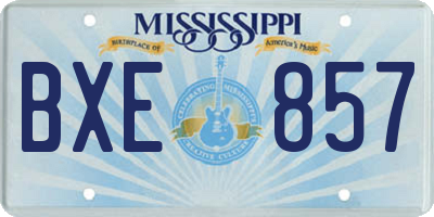 MS license plate BXE857