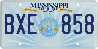 MS license plate BXE858