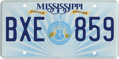 MS license plate BXE859