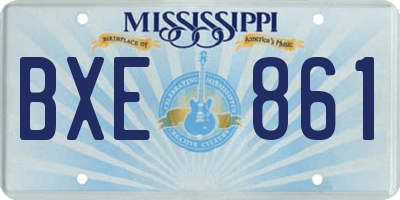 MS license plate BXE861