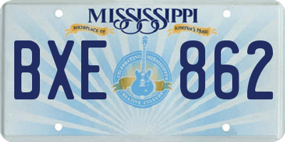 MS license plate BXE862