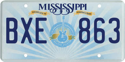 MS license plate BXE863
