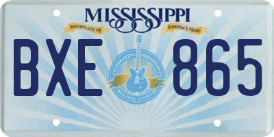 MS license plate BXE865