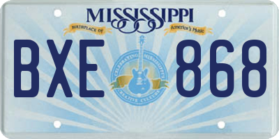 MS license plate BXE868