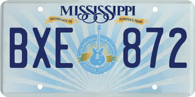 MS license plate BXE872