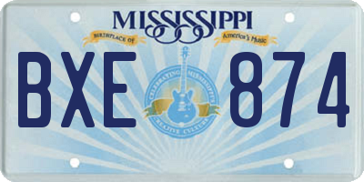 MS license plate BXE874
