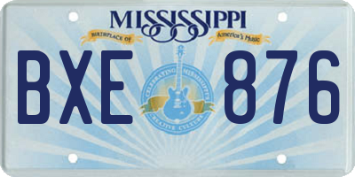 MS license plate BXE876