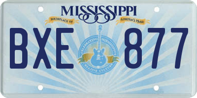 MS license plate BXE877