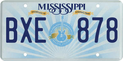 MS license plate BXE878
