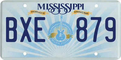 MS license plate BXE879