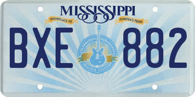 MS license plate BXE882