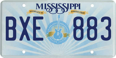 MS license plate BXE883