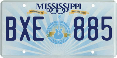 MS license plate BXE885
