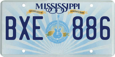 MS license plate BXE886