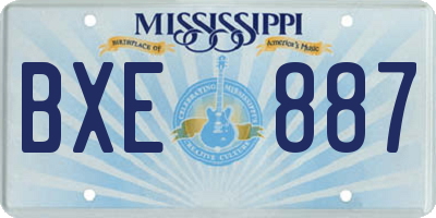 MS license plate BXE887