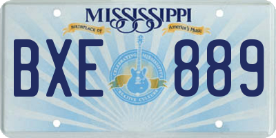 MS license plate BXE889